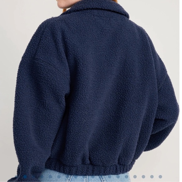- NWT OLD NAVY Oversized Full-Zip Sherpa Pullover Color: Navy SIZE LARGE - Picture 3 of 5